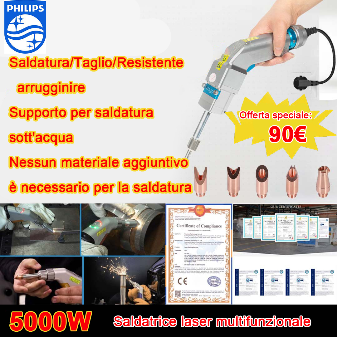Multifunktions-Laserpistole 5000 W (Gold/Silber/Kupfer/Eisen/Aluminium/Edelstahl) Schweißdicke 0 – 10 mm (Schweißen/Schneiden zwei in einem) – 85 €